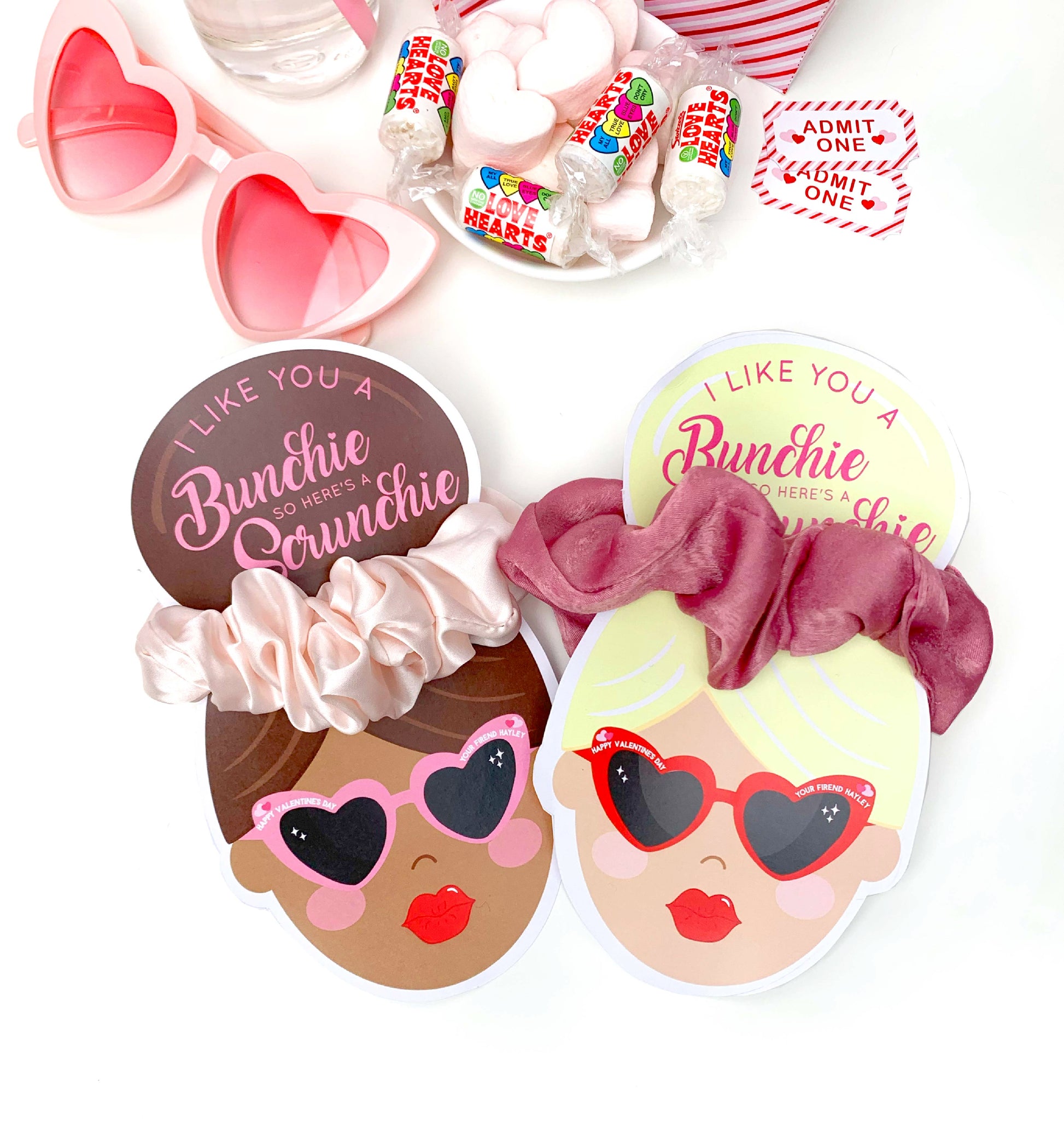 Printable Valentine's Day Scrunchie Tag Template, Valentine's Day Hair Tie Gift Tag, Classroom Valentine's Day Gift, Kids Valentine's Day