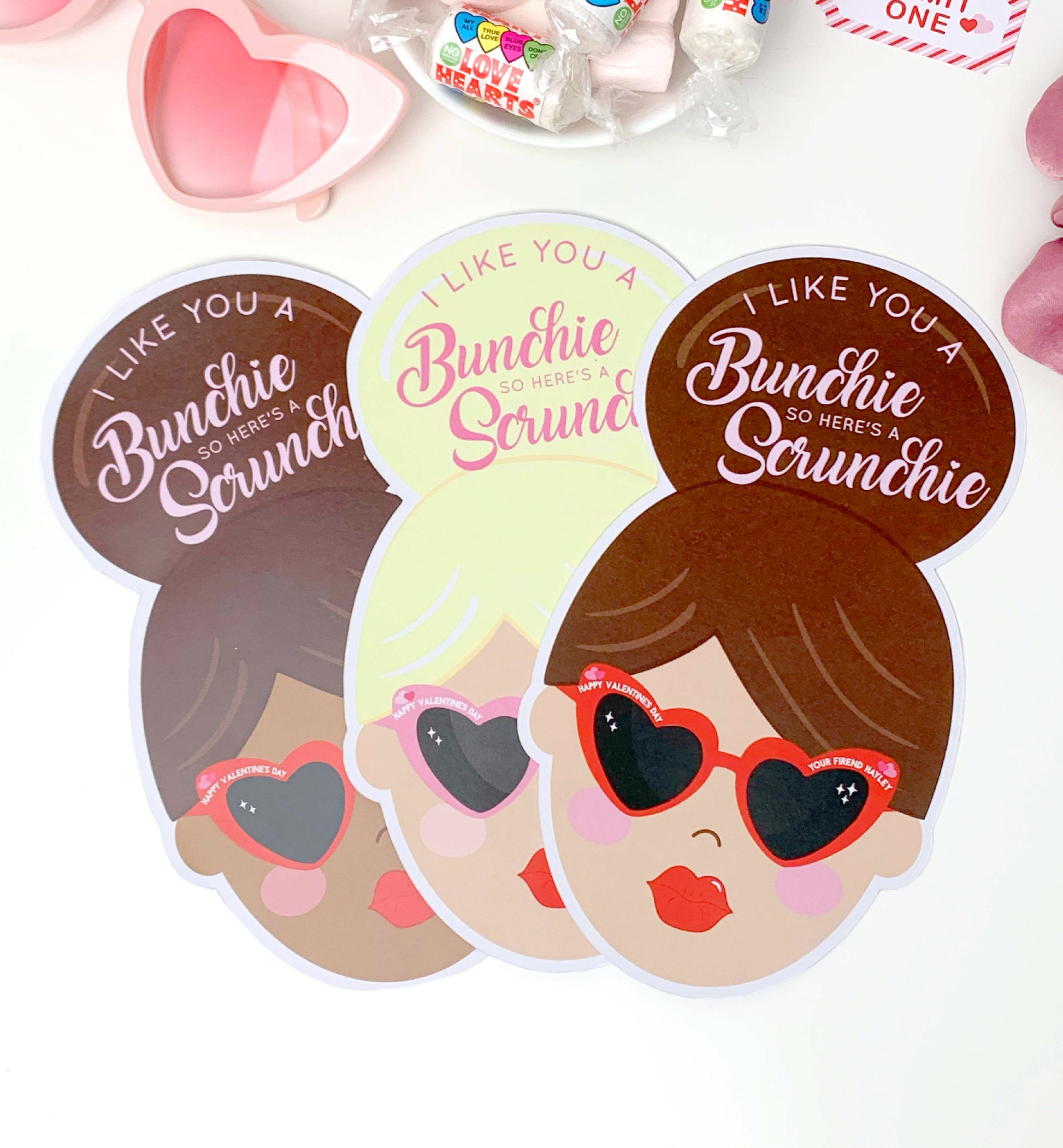 Printable Valentine's Day Scrunchie Tag Template, Valentine's Day Hair Tie Gift Tag, Classroom Valentine's Day Gift, Kids Valentine's Day