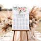 Printable Wedding Seating Chart, Editable Wedding Table Plan, Blush Floral Seating Chart Template, Seating Plan Poster, Darcy