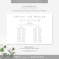 Ellesmere White | Printable Seating Chart Template