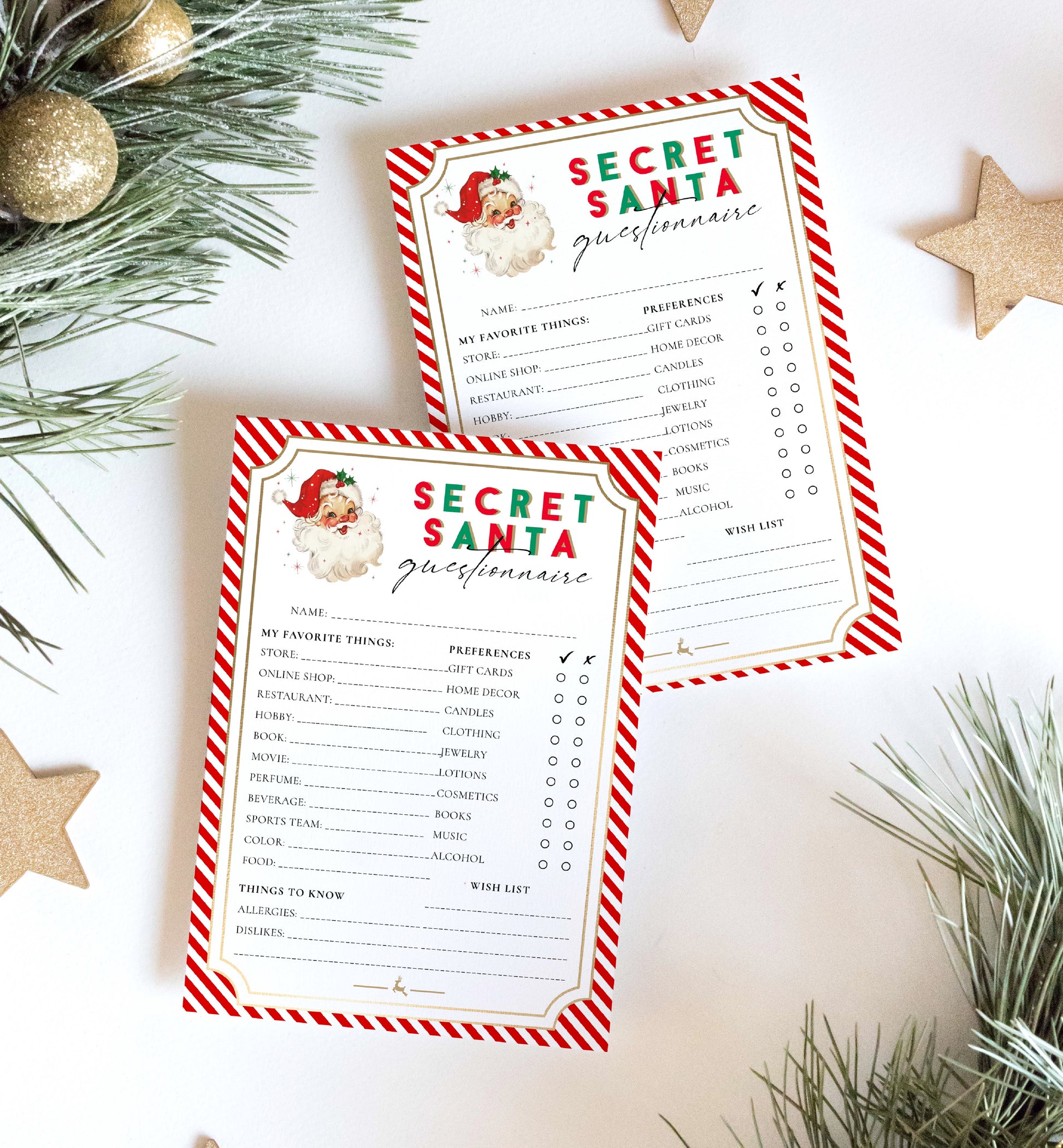 stripe-red-printable-secret-santa-questionnaire-template-black-bow-studio for Free Printable Secret Santa Wish List Template Stripe Red | Printable Secret Santa Questionnaire Template – Black Bow Studio for Free Printable Secret Santa Wish List Template
