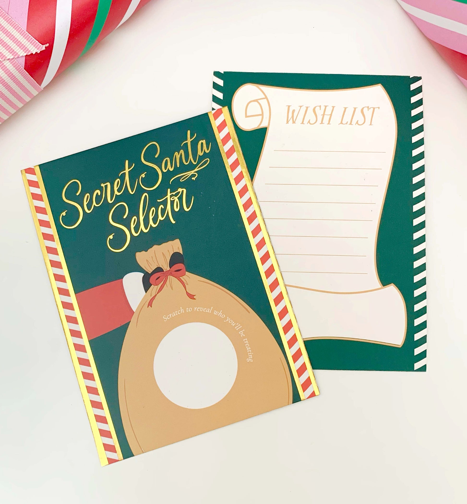 Secret Santa Selector Set of 8 cards, Scratch-off Secret Santa Assignment Cards, Christmas Gift Exchange Game, Christmas, Gift List