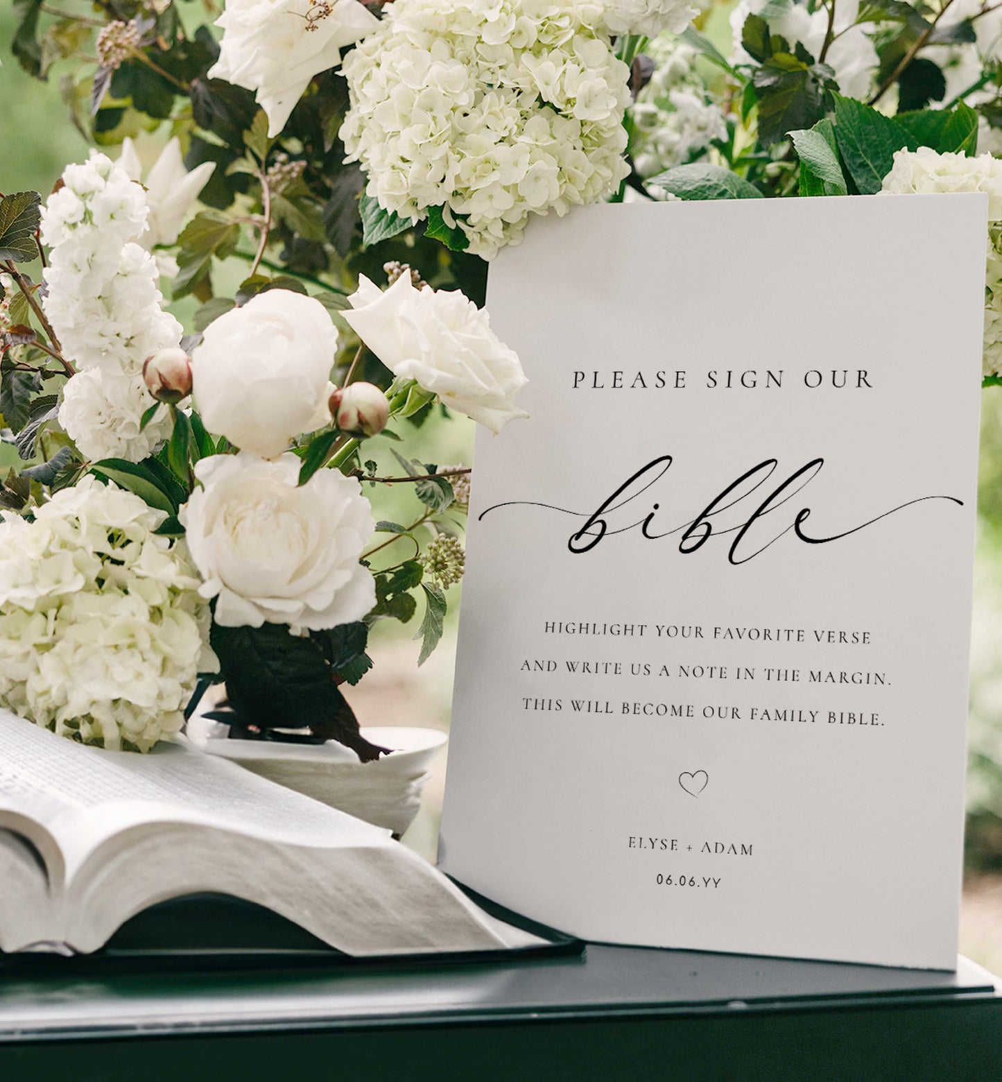 Printable Sign Our Bible Sign, Minimalist Wedding Bible Guest Book Sign, Modern Please Sign Our Guest Book Sign, Wedding Signage, Ellesmere