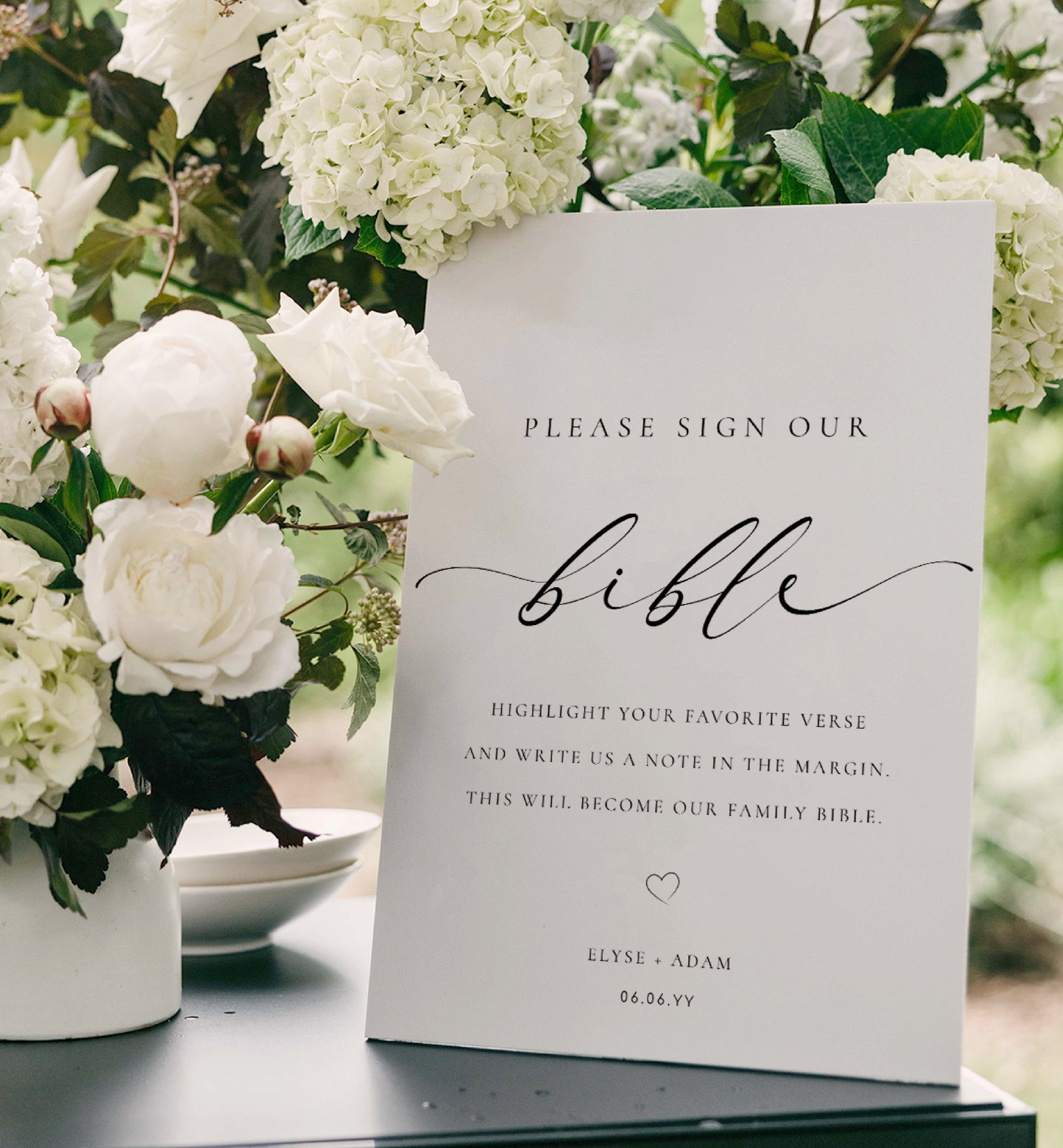 Printable Sign Our Bible Sign, Minimalist Wedding Bible Guest Book Sign, Modern Please Sign Our Guest Book Sign, Wedding Signage, Ellesmere