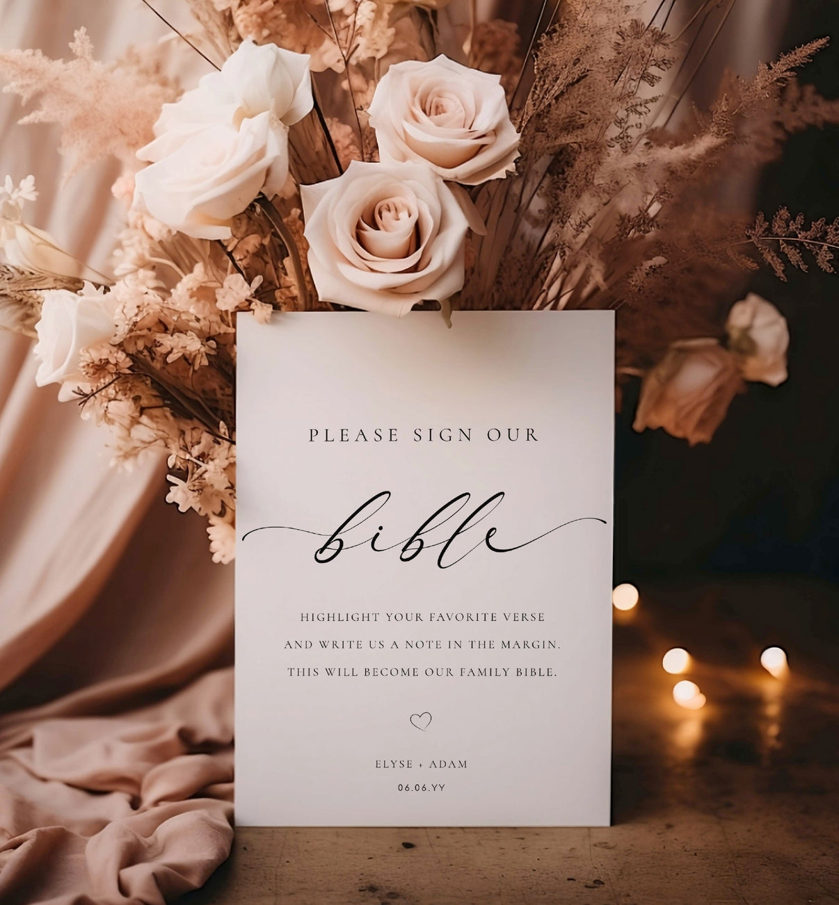 Ellesmere White | Printable Bible Guestbook Sign Template – Black Bow ...