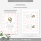 Gingham Pink | Printable Some Bunny First Birthday Invitation Template