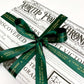 Special Delivery Made In Santa's Workshop Satin Ribbon, Green Gold, 25mm Woven Edge Satin Ribbon, Christmas Decorations Craft & Wrapping