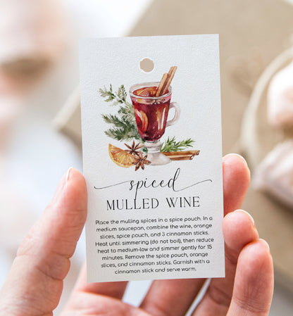 Mulled Wine Printable Tag, Mulled Wine Recipe Kit Tag, Simmer Potpourri Tag, Christmas Potpourri Tag, Christmas Gift Tag, Nutmeg Noel