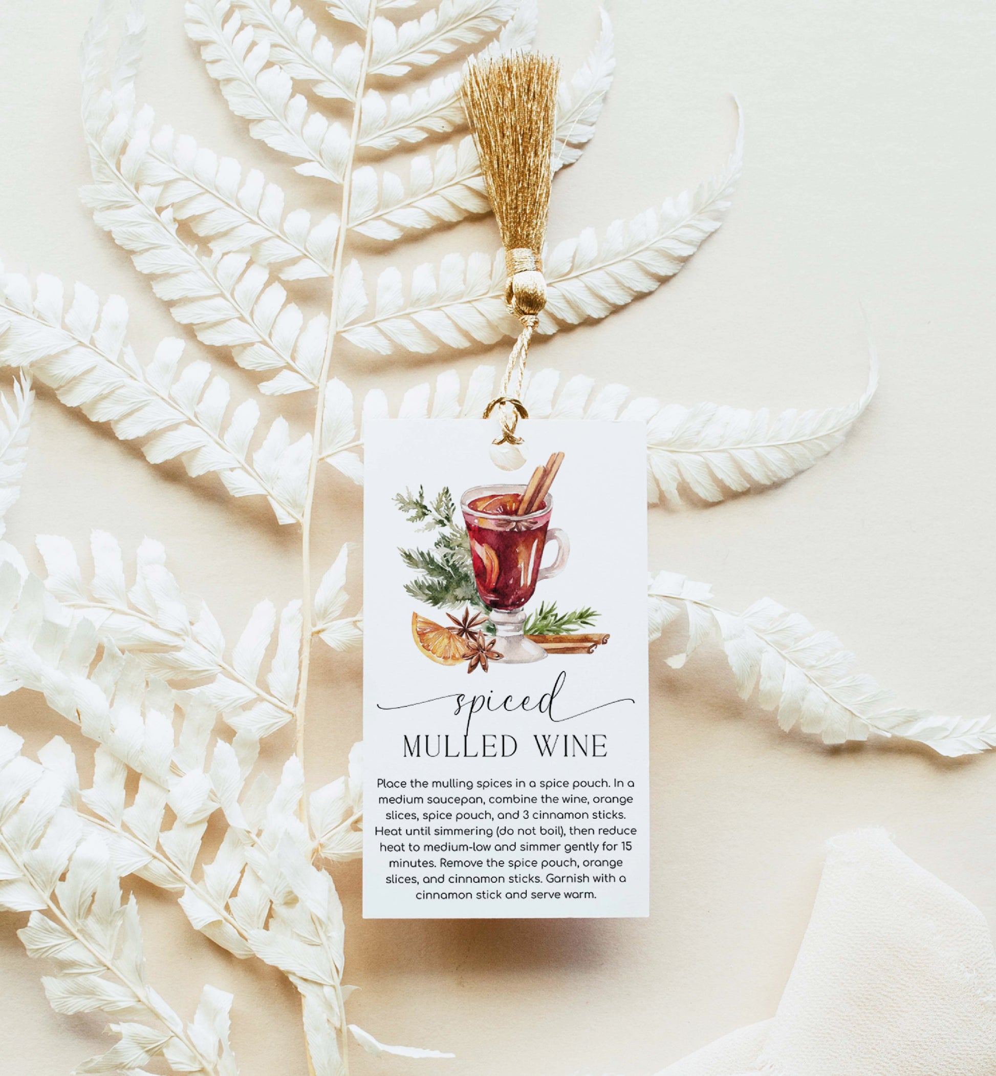 Mulled Wine Printable Tag, Mulled Wine Recipe Kit Tag, Simmer Potpourri Tag, Christmas Potpourri Tag, Christmas Gift Tag, Nutmeg Noel