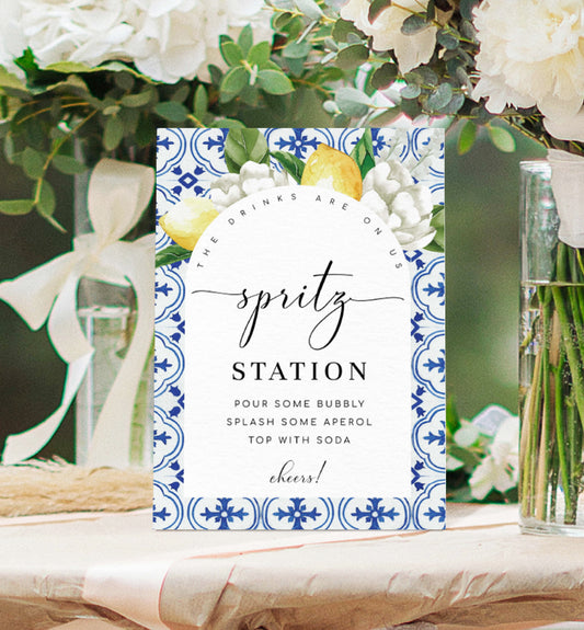 The Med Arch Lemons | Printable Spritz Station Sign Template