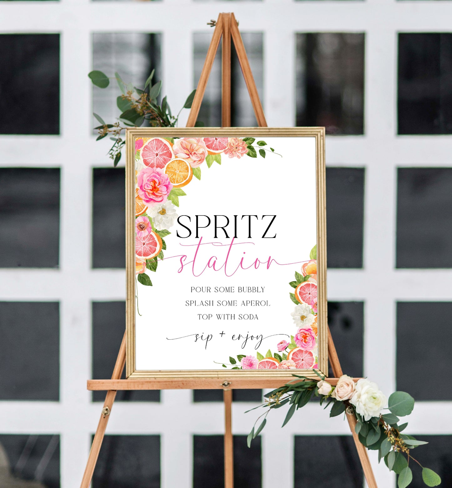 Pomelo White | Printable Spritz Station Sign Template