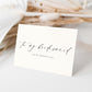 To My Bridesmaid On My Wedding Day Card, Minimalist Wedding Card, Thank You Bridal Party Card, Off White Ivory, Ellesmere