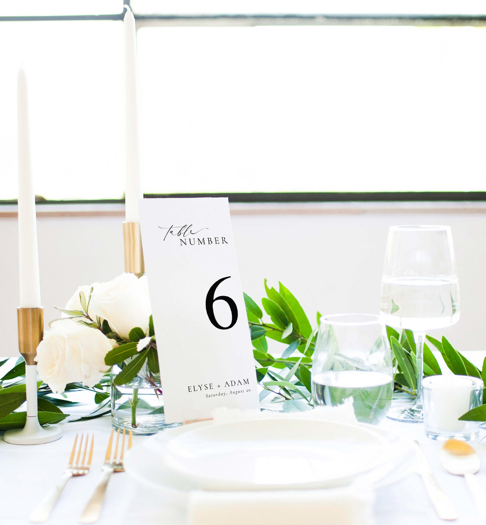 Ellesmere White | Printable Table Numbers Template – Black Bow Studio