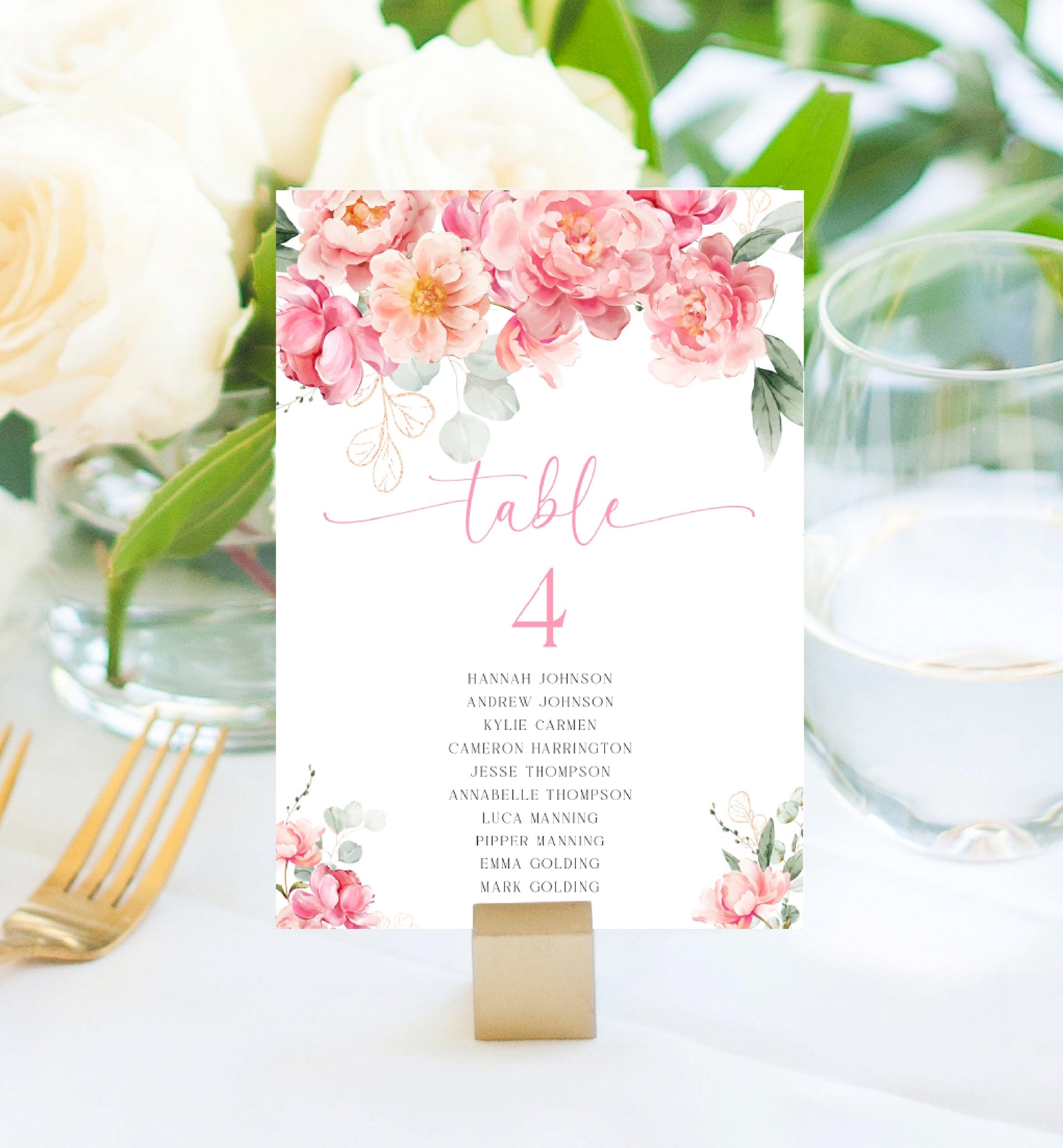 Table Number Template Editable