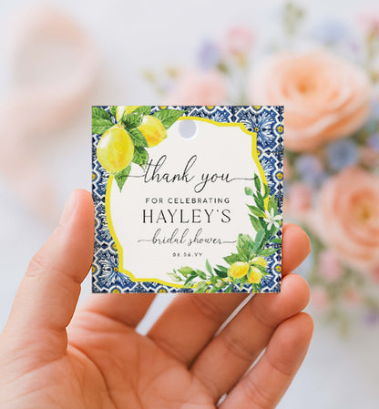 Positano Lemons | Printable Thank You Favour Tags Template