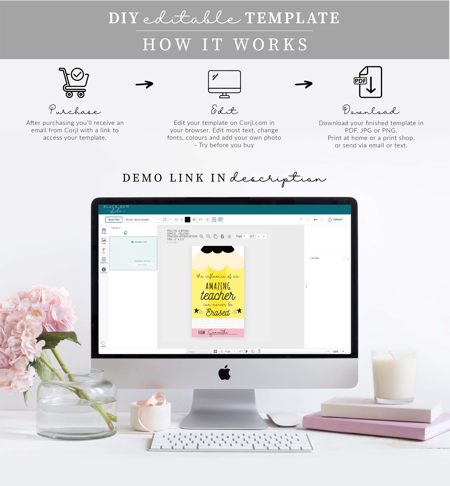 Pencil | Printable Teacher Appreciation Favour Tag Template