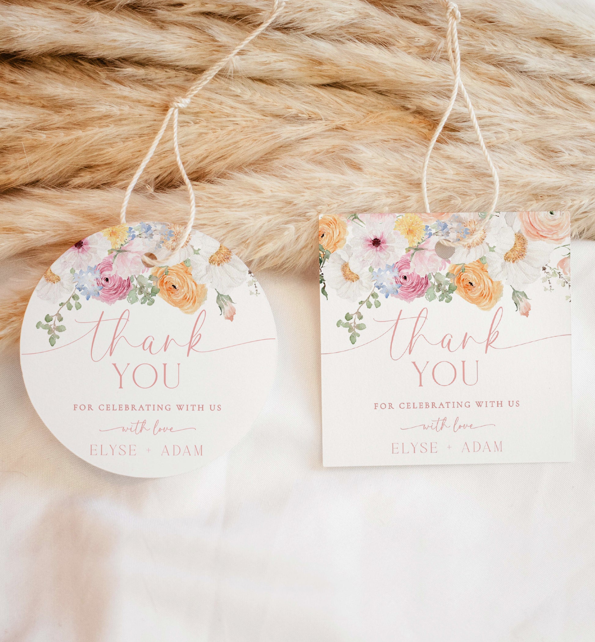 Printable Thank You Favor Tag, Boho Wildflower Favor Tag Template, Bridal Shower Favor Tag, Baby Shower Favor Tag, Wedding Favor Tag, Millie