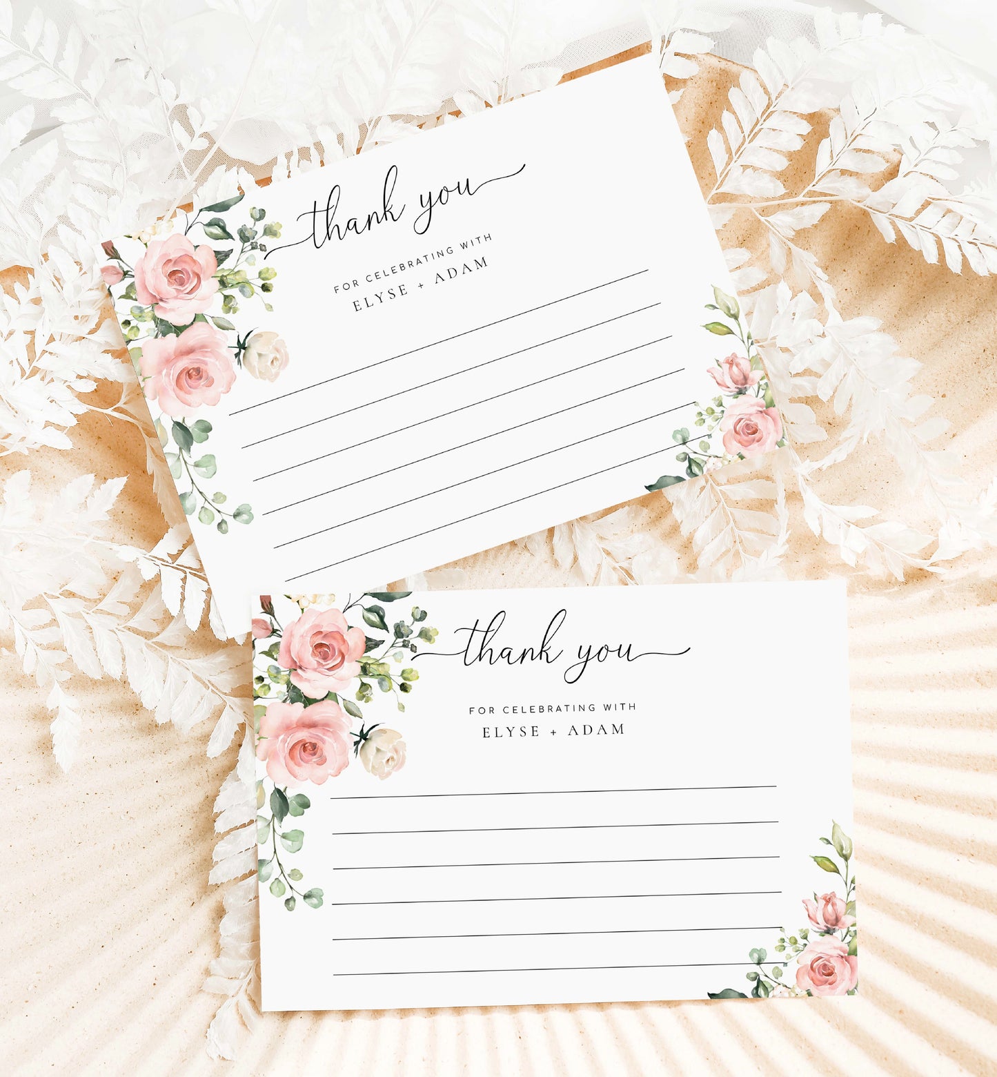 Darcy Floral Pink | Printable Thank You Card Template