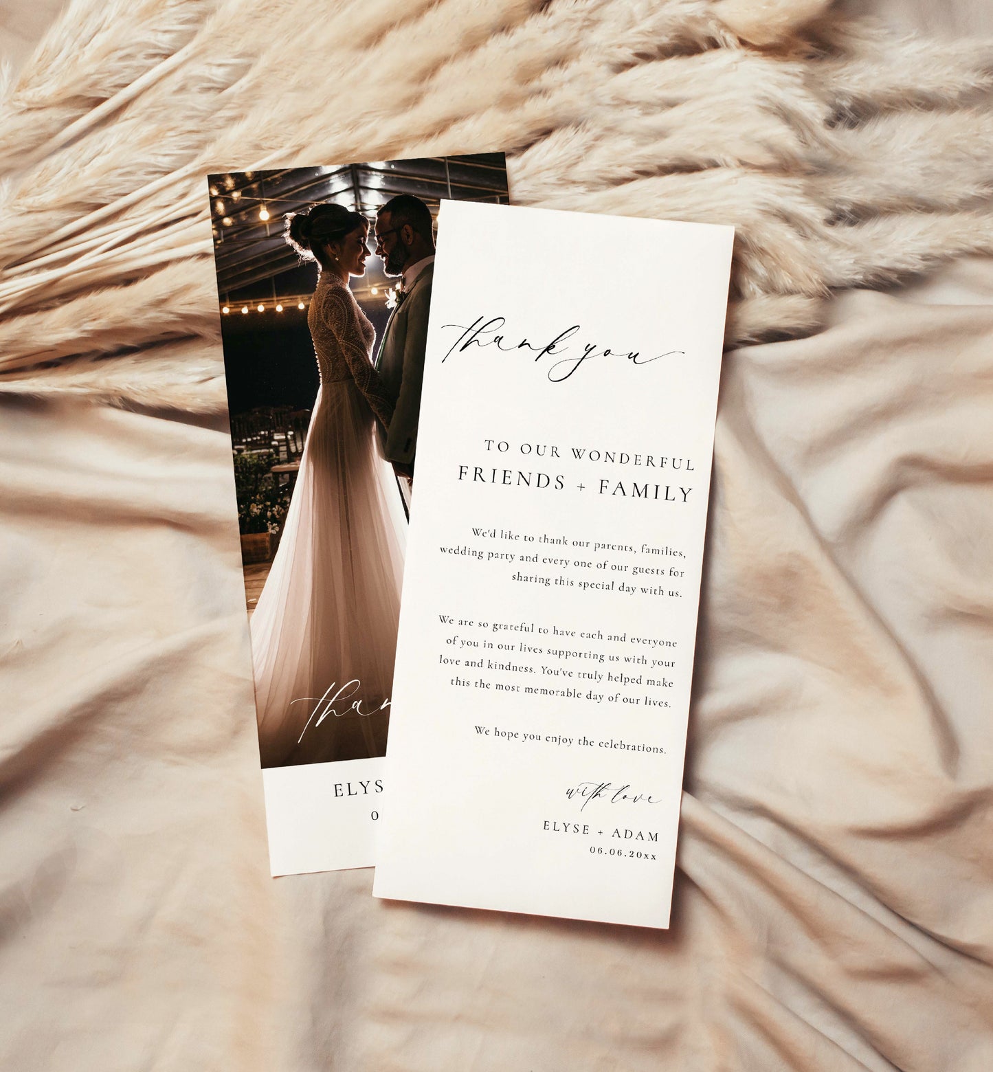 Wedding thank you card wording template