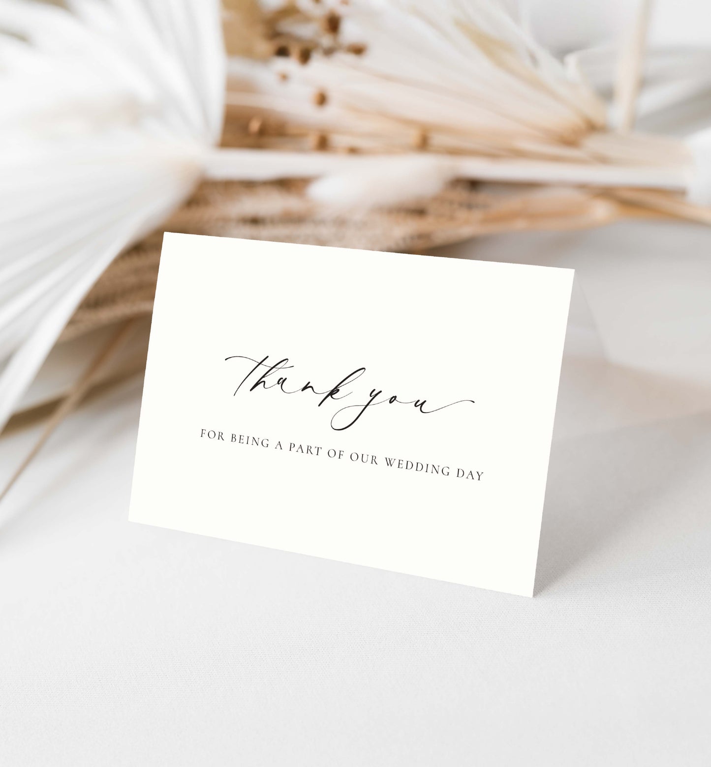 White card with 'Thank you for being a part of our wedding day' text on a light background. Thank You For Being A Part Of Our Wedding Day So Special Card, Wedding Vendor Thank You Card, Wedding Gift Thank Card Ivory, Ellesmere