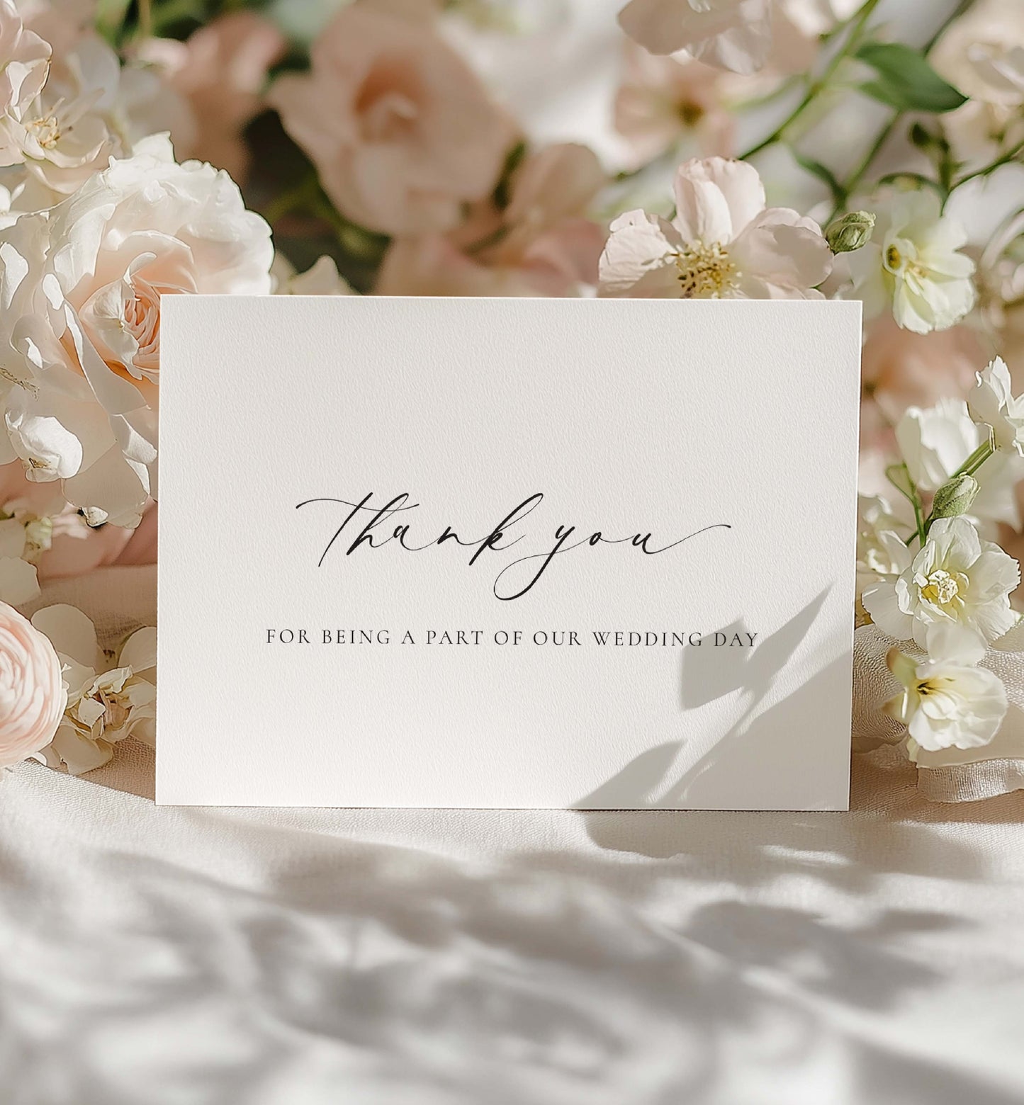 Thank You For Being A Part Of Our Wedding Day So Special Card, Wedding Vendor Thank You Card, Wedding Gift Thank Card Ivory, Ellesmere