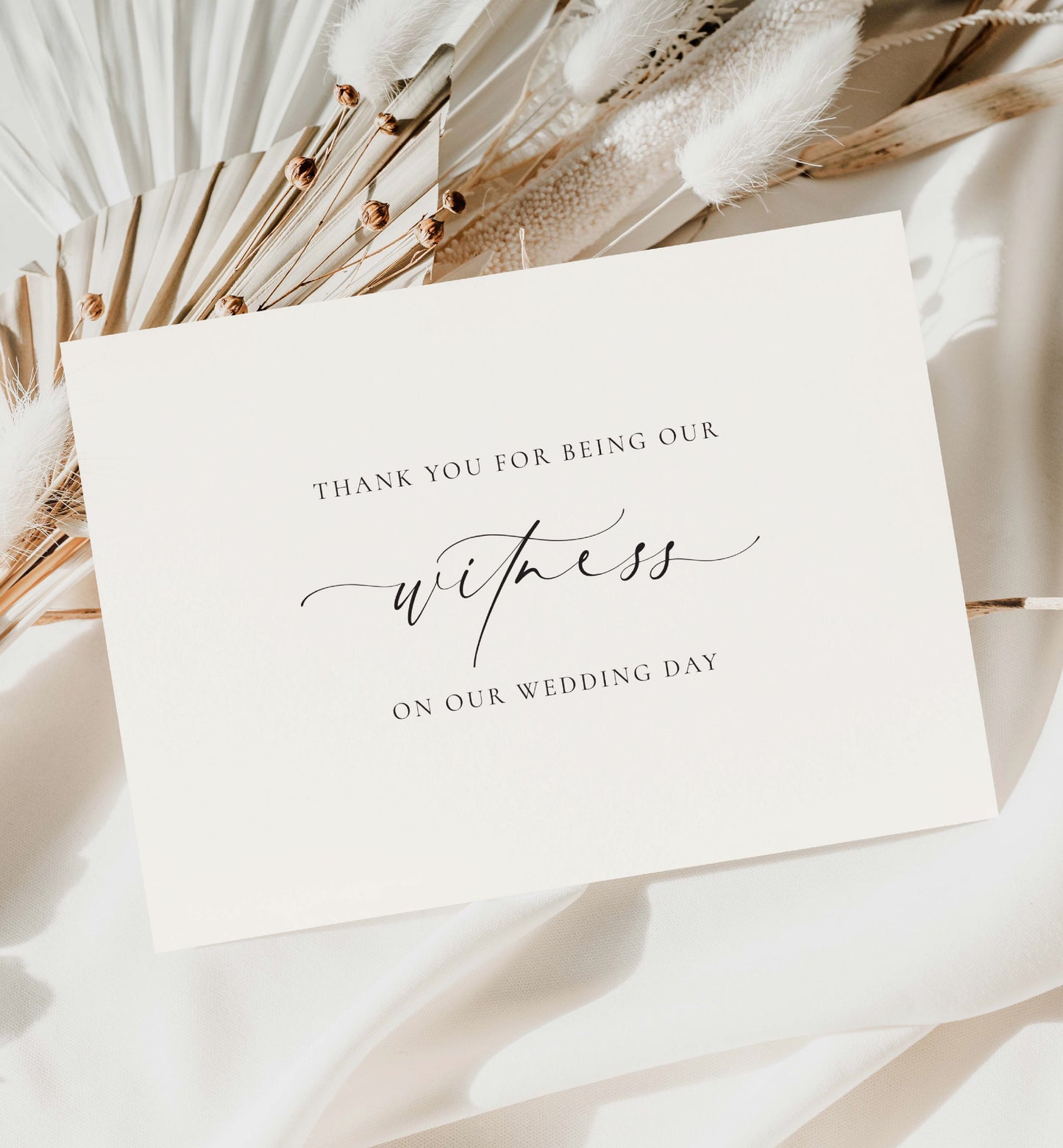 Wedding Witness Thank You Card, Wedding Thank You For Being Our Witness Card, Minimalist Wedding Card, Off White Ivory, Ellesmere