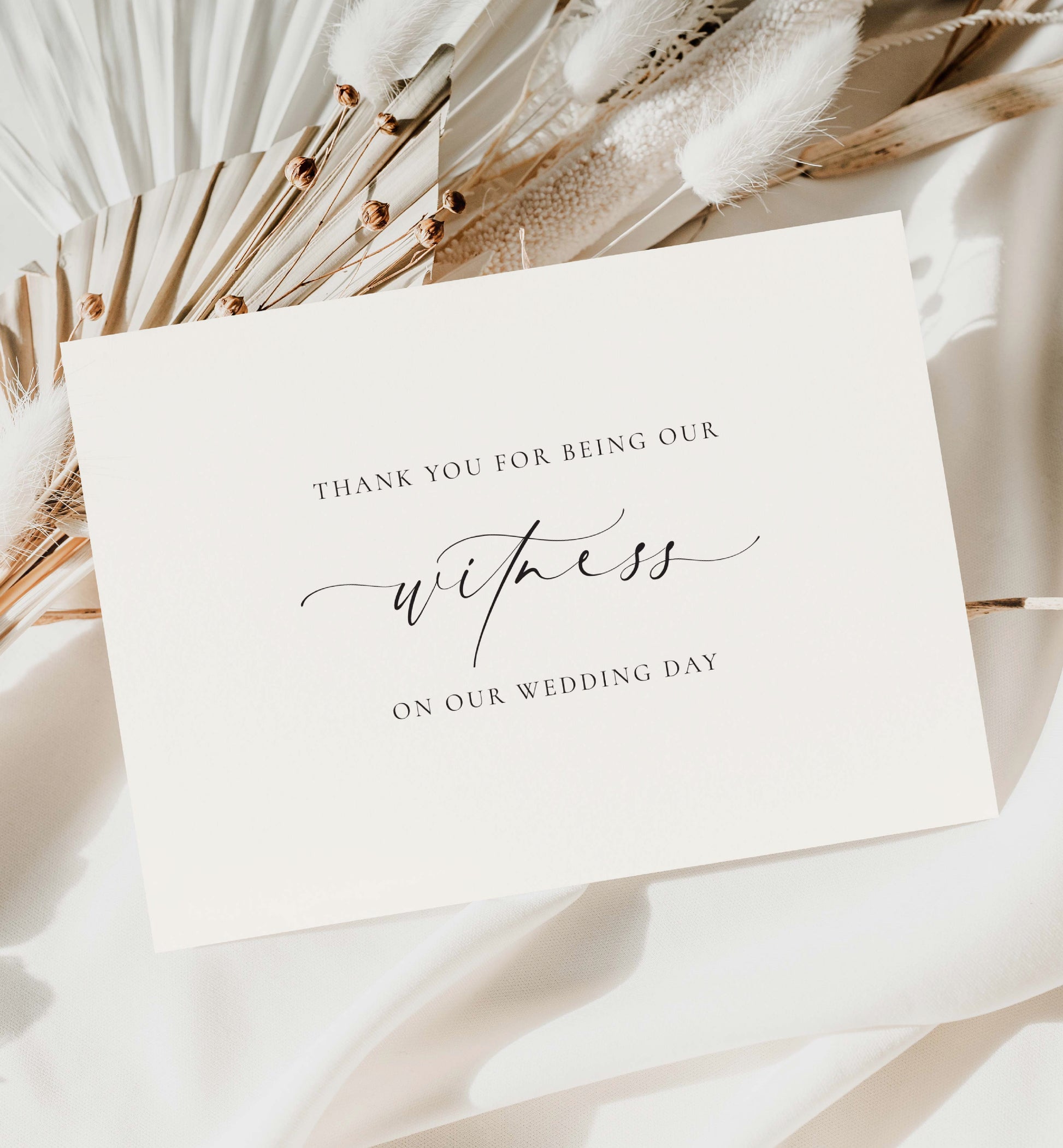 Wedding Witness Thank You Card, Wedding Thank You For Being Our Witness Card, Minimalist Wedding Card, Off White Ivory, Ellesmere