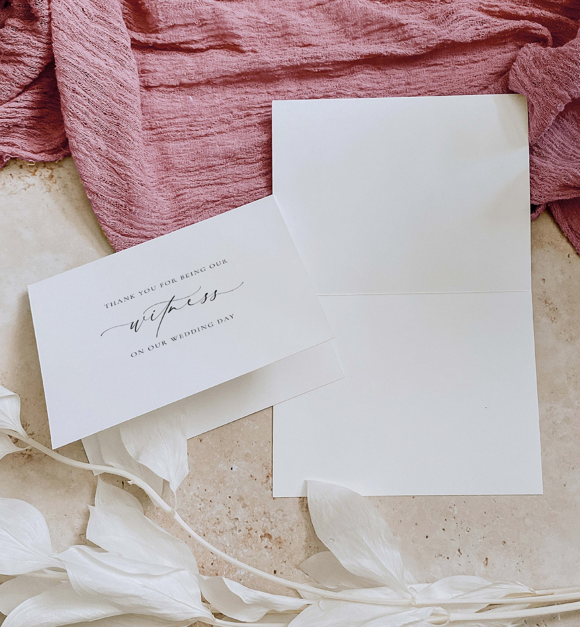 Wedding Witness Thank You Card, Wedding Thank You For Being Our Witness Card, Minimalist Wedding Card, Off White Ivory, Ellesmere