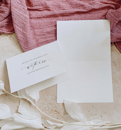 Wedding Witness Thank You Card, Wedding Thank You For Being Our Witness Card, Minimalist Wedding Card, Off White Ivory, Ellesmere
