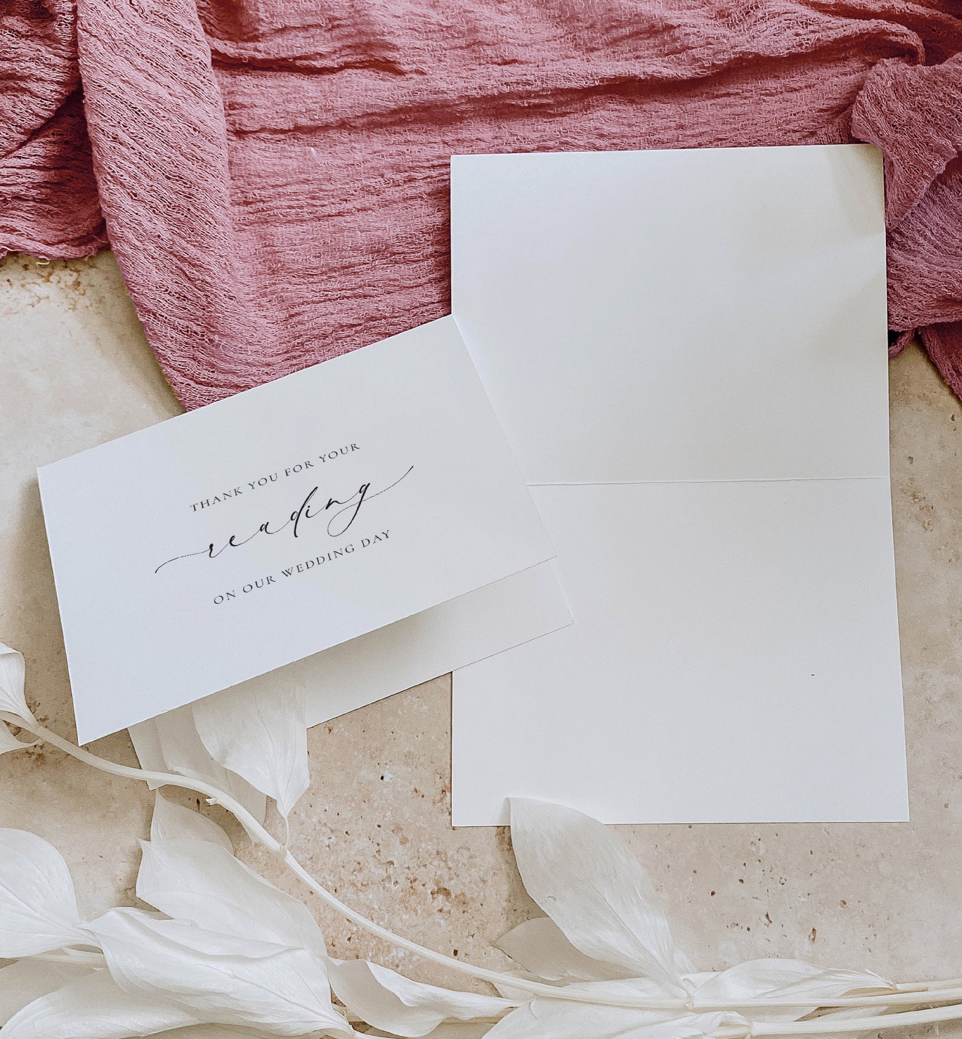 Thank You For Reading At Our Wedding Card, Wedding Reader Thank You Card, Minimalist Wedding Card, Off White Ivory, Ellesmere