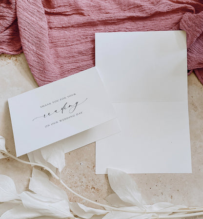 Thank You For Reading At Our Wedding Card, Wedding Reader Thank You Card, Minimalist Wedding Card, Off White Ivory, Ellesmere