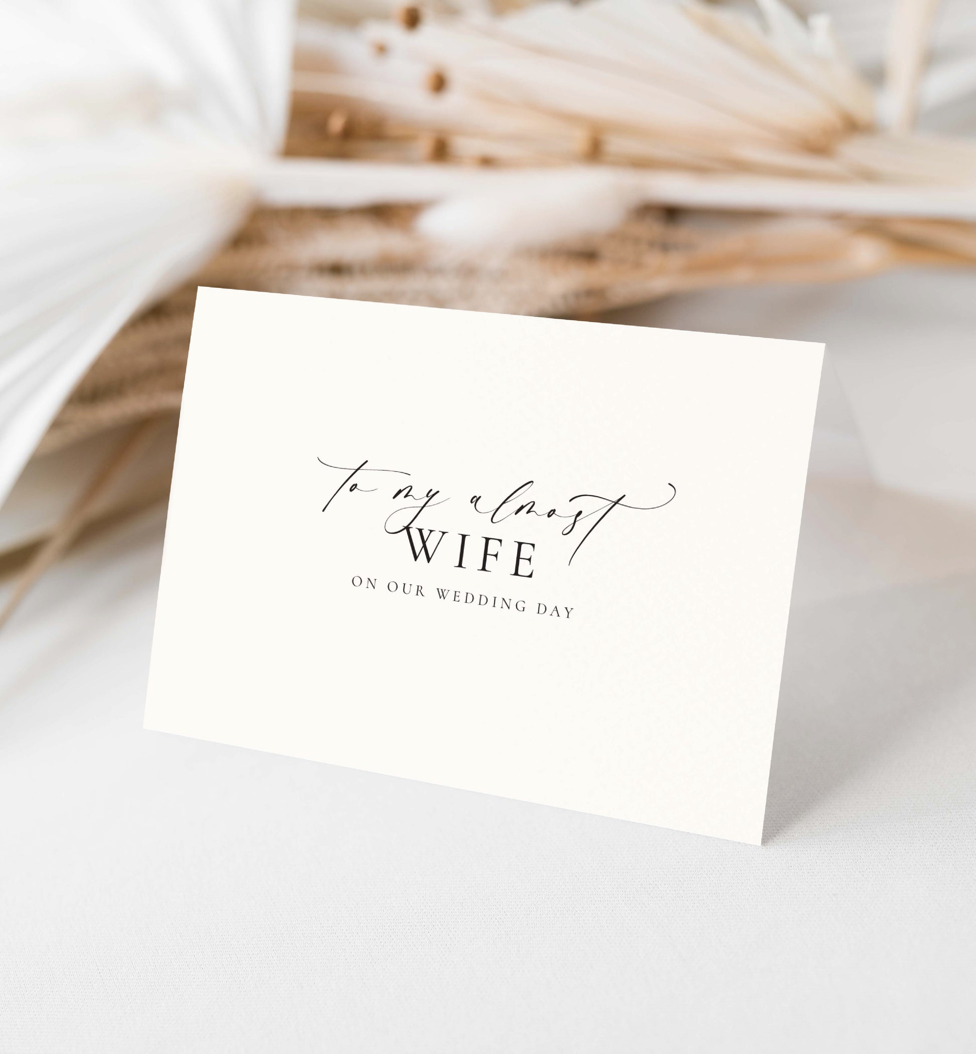To My Almost Wife, My Almost Husband On Our Wedding Day Card, Off White Ivory, Minimalist Husband and Wife Card, Wedding Vows Card Ellesmere