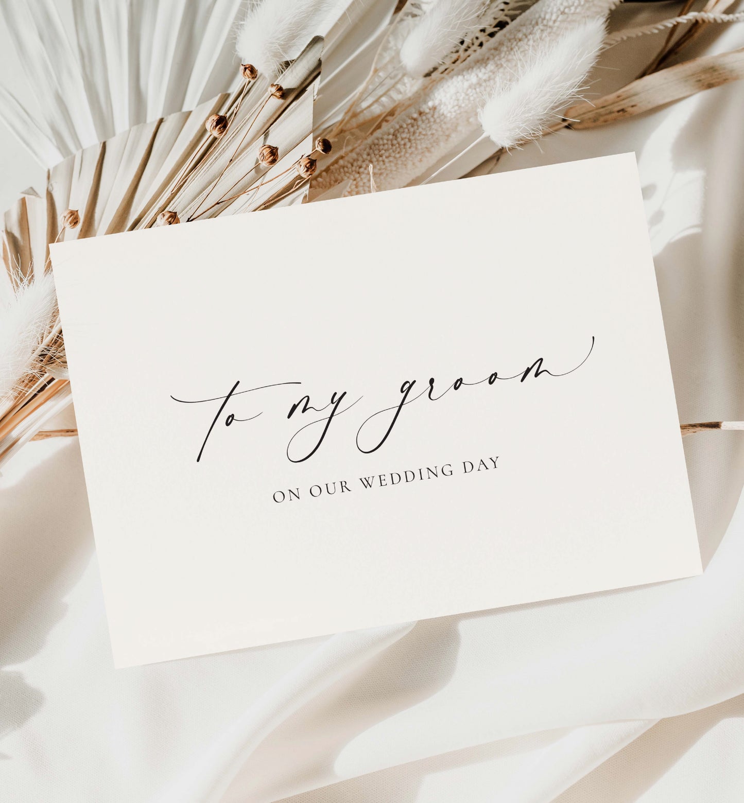 To My Bride and Groom On Our Wedding Day Card Set, Minimalist Future Wife and Future Husband Card Set, Vows Card, Off White Ivory, Ellesmere