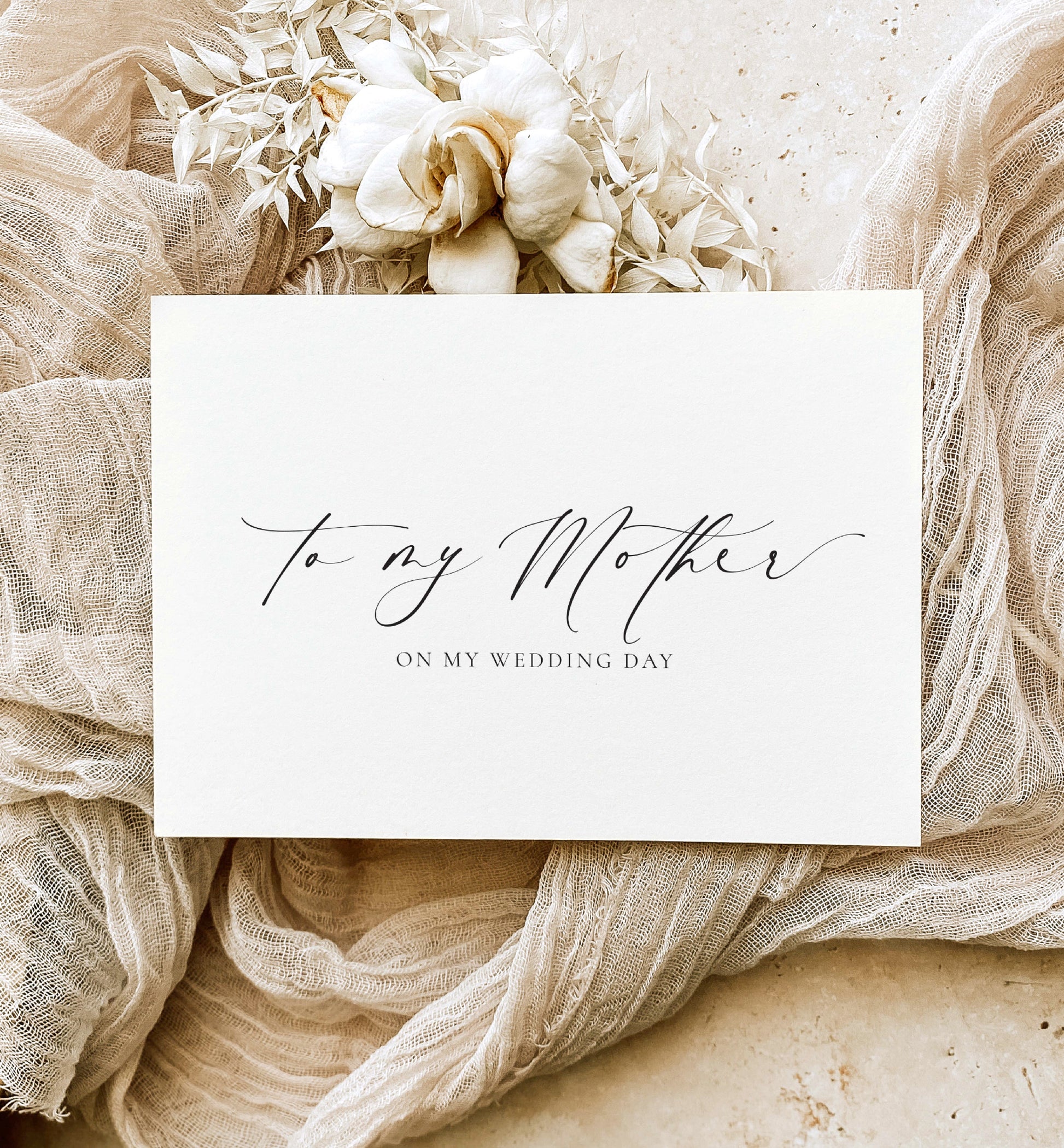 To My Mother and Father On My Wedding Card, Minimalist Wedding Day Card Set, To My Parents Wedding Day Card, Off White Ivory, Ellesmere