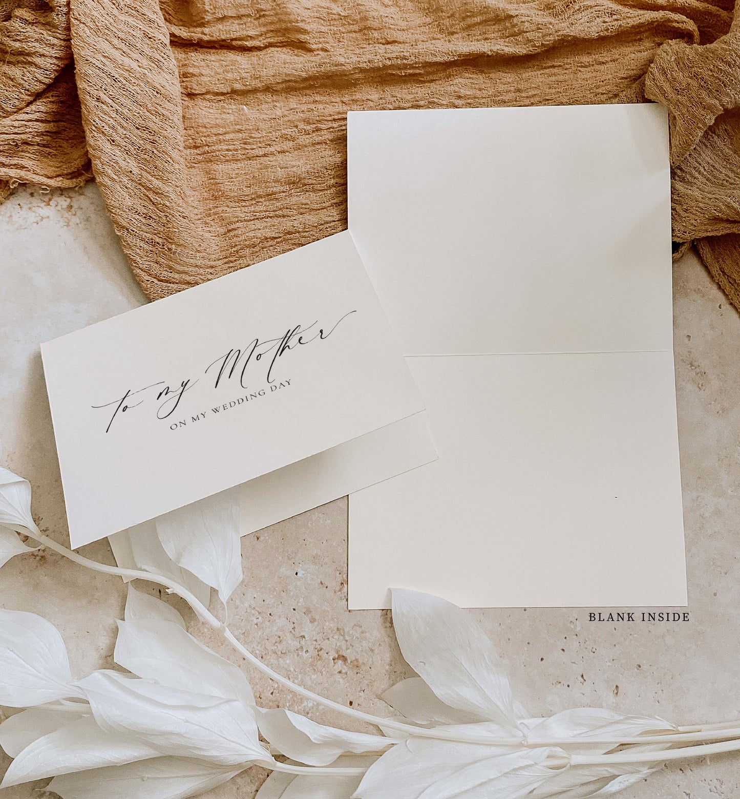 To My Mother and Father On My Wedding Card, Minimalist Wedding Day Card Set, To My Parents Wedding Day Card, Off White Ivory, Ellesmere