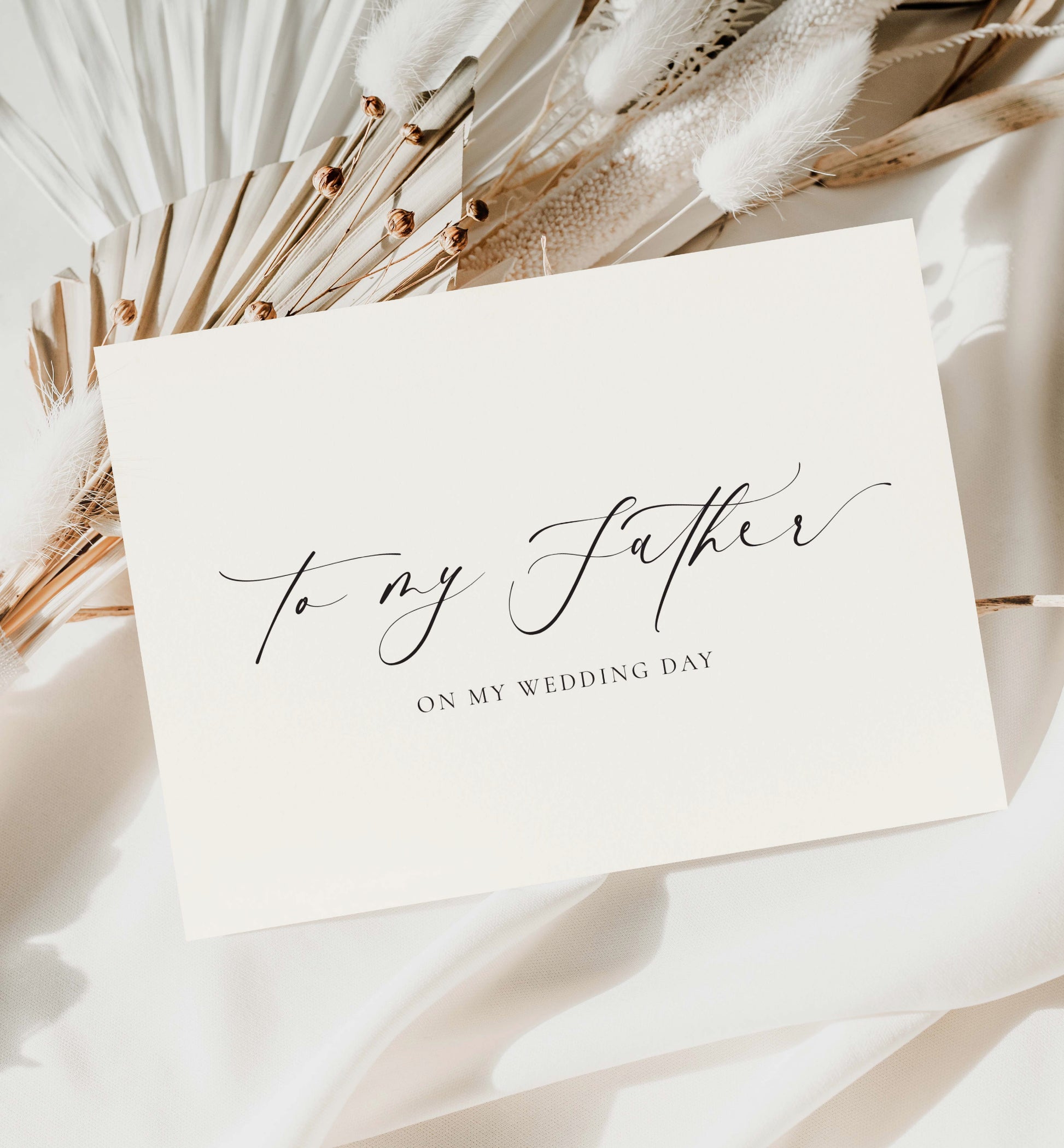 To My Mother and Father On My Wedding Card, Minimalist Wedding Day Card Set, To My Parents Wedding Day Card, Off White Ivory, Ellesmere