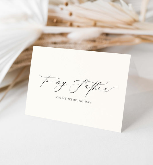 To My Mother and Father On My Wedding Card, Minimalist Wedding Day Card Set, To My Parents Wedding Day Card, Off White Ivory, Ellesmere