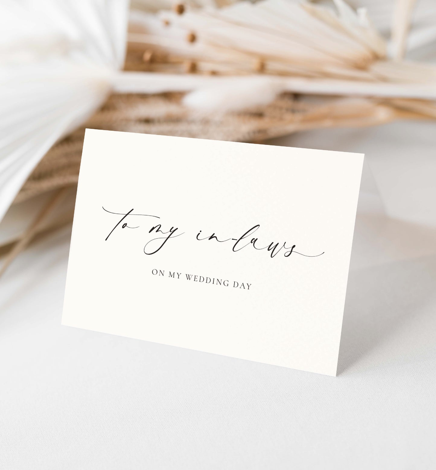 To My Parents and In-Laws On My Wedding Day Card Set, Minimalist Wedding Day Cards, To Parents Wedding Day Card, Off White Ivory, Ellesmere