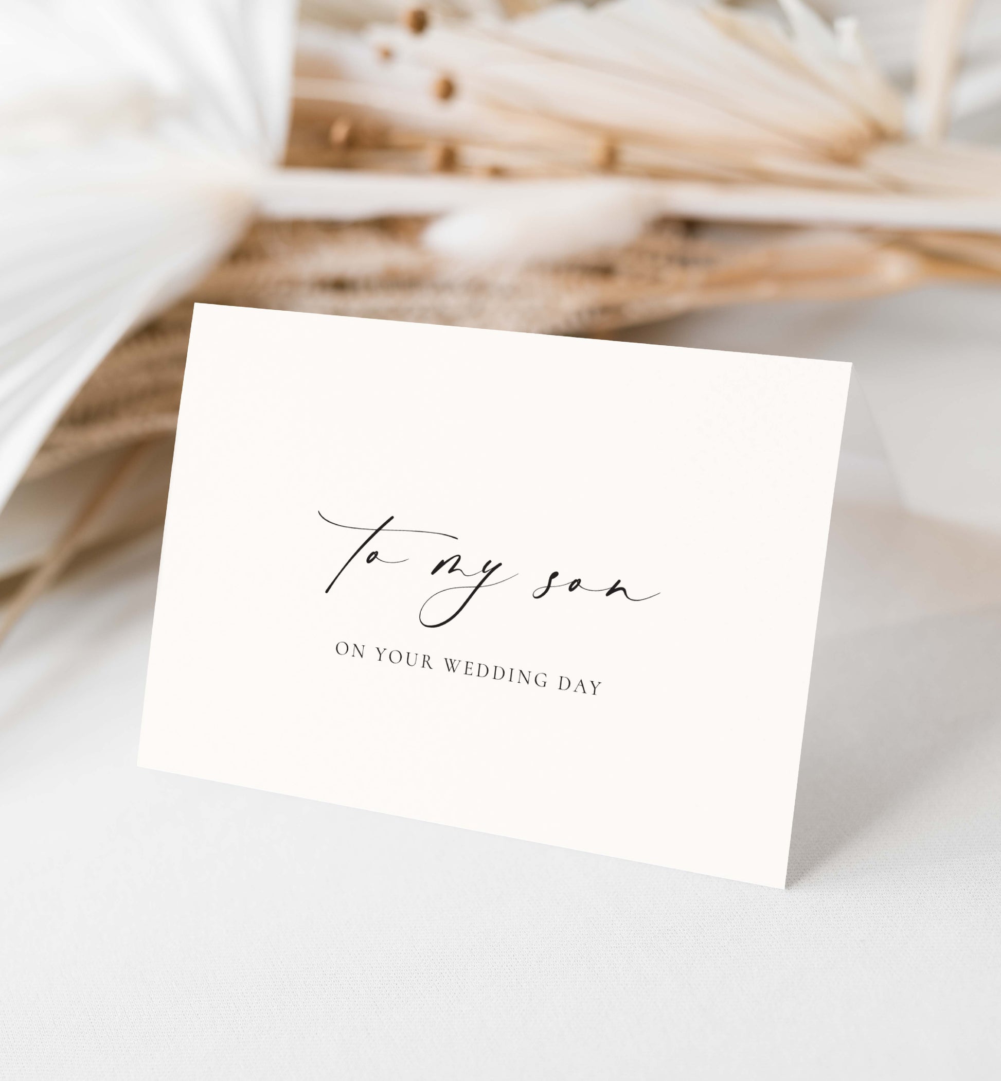 To My Son On Your Wedding Day Card, Modern Minimalist Wedding Day Card, Parents To Groom Wedding Day Card, Ivory, Ellesmere