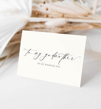 Ellesmere Ivory | To My Godmother Wedding Day Greeting Card
