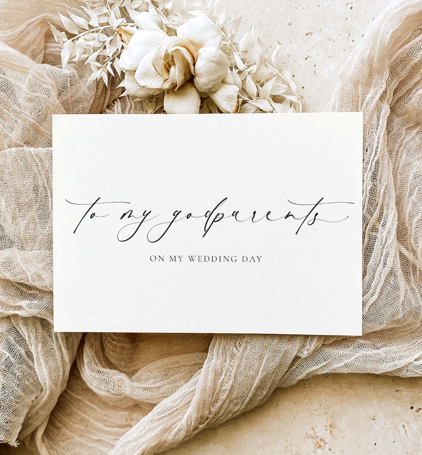 Ellesmere Ivory | To My Godparents Wedding Day Greeting Card