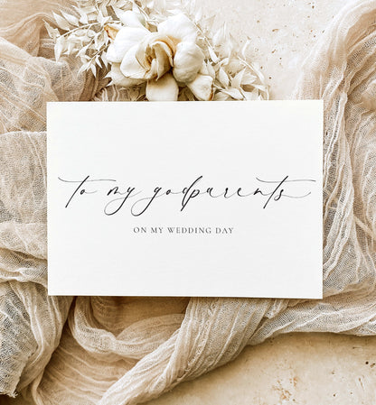 Ellesmere Ivory | To My Godparents Wedding Day Greeting Card