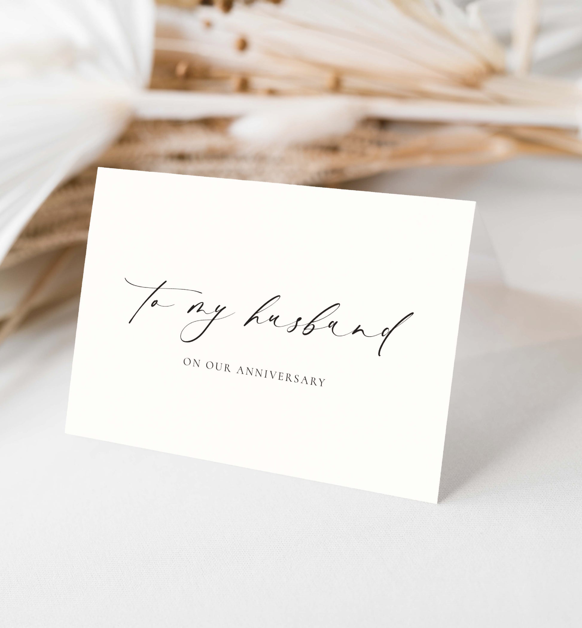 To My Husband On Our Anniversary Card, Happy Wedding Anniversary Card, Off White Ivory, Wife To Husband On Our Anniversary, Ellesmere