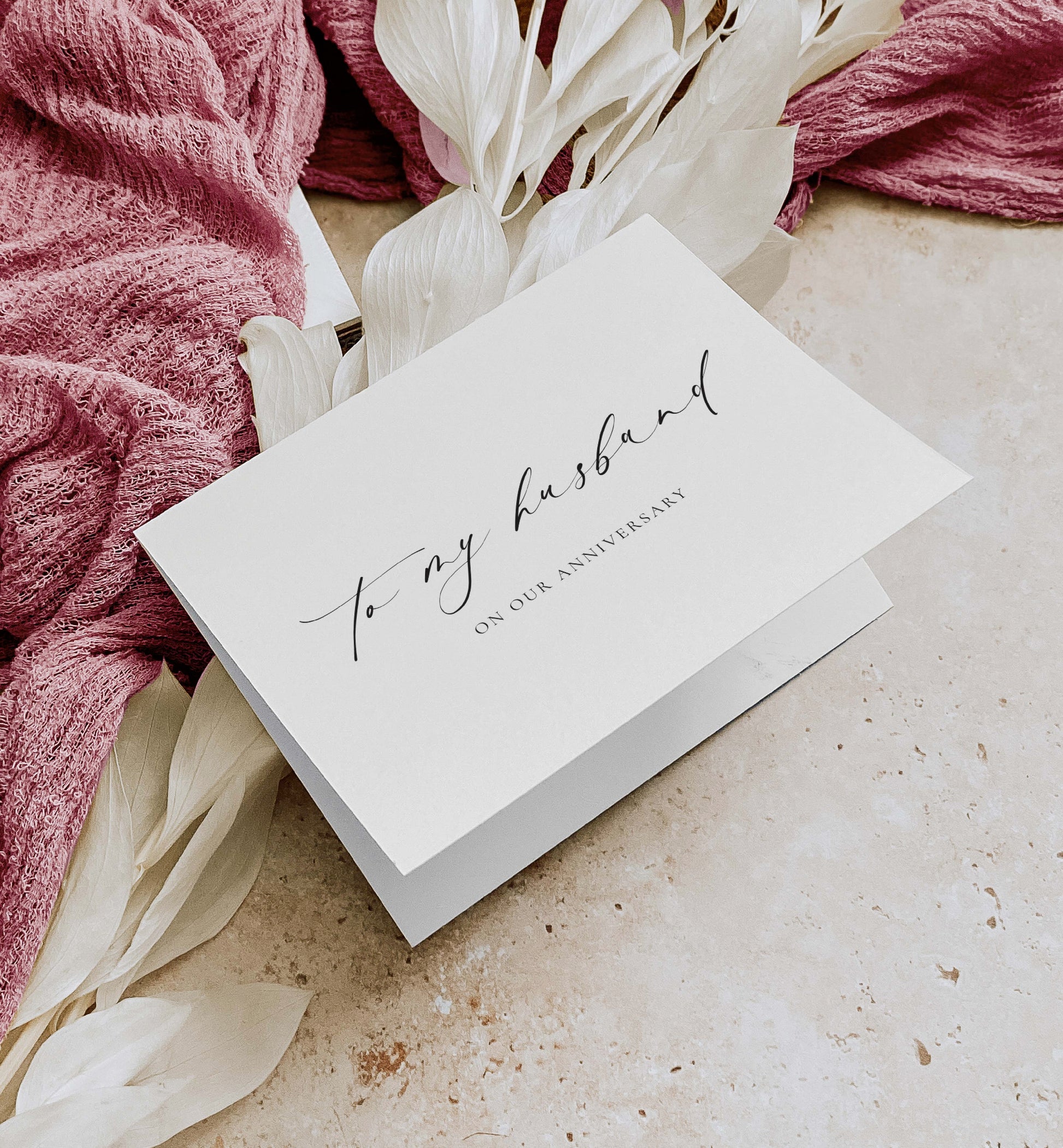 To My Husband On Our Anniversary Card, Happy Wedding Anniversary Card, Off White Ivory, Wife To Husband On Our Anniversary, Ellesmere