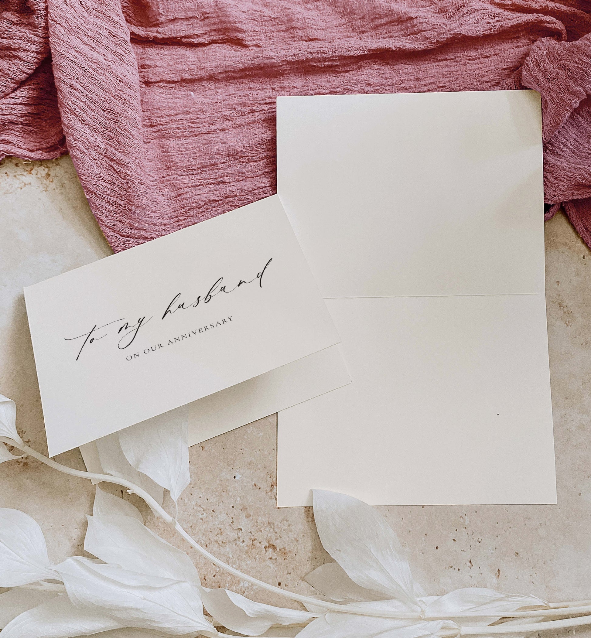 To My Husband On Our Anniversary Card, Happy Wedding Anniversary Card, Off White Ivory, Wife To Husband On Our Anniversary, Ellesmere