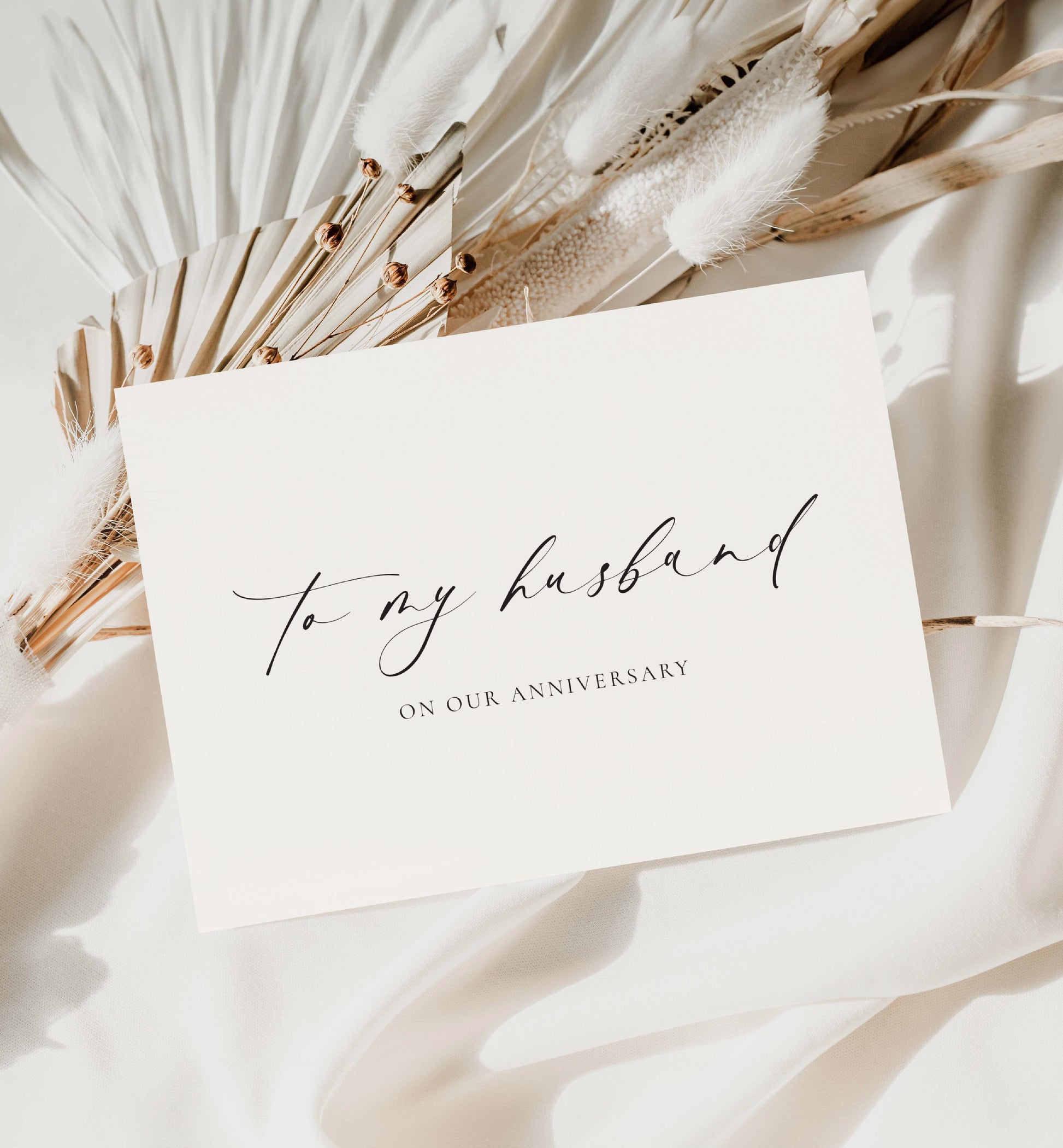 To My Husband On Our Anniversary Card, Happy Wedding Anniversary Card, Off White Ivory, Wife To Husband On Our Anniversary, Ellesmere