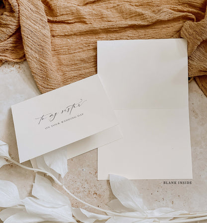 To My Sister On YOUR Wedding Day Card, Modern Minimalist Wedding Day Card, Sibling To Sister Wedding Day Card, Ivory, Ellesmere