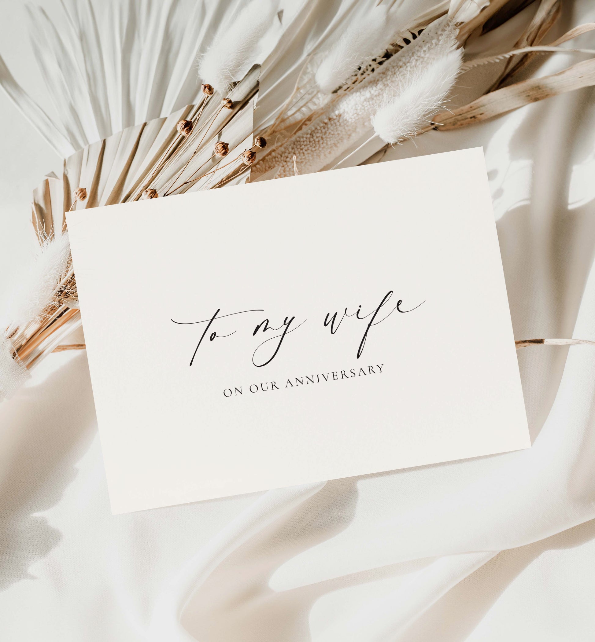 To My Wife On Our Anniversary Card, Happy Anniversary Card, Off White Ivory, Minimalist Husband To Wife On Our Anniversary, Wedding Anniversary Card, Ellesmere