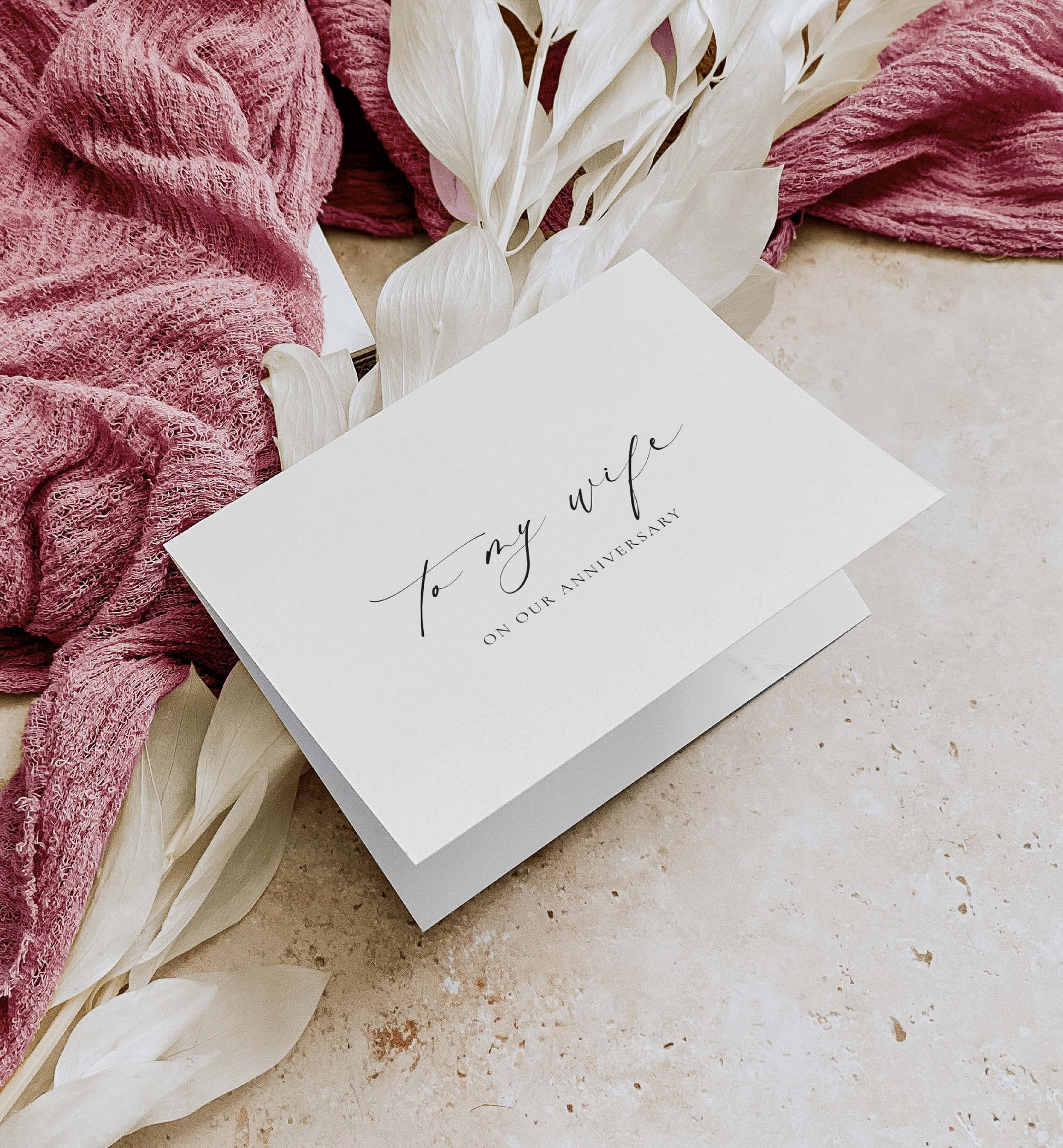 To My Wife On Our Anniversary Card, Happy Anniversary Card, Off White Ivory, Minimalist Husband To Wife On Our Anniversary, Wedding Anniversary Card, Ellesmere
