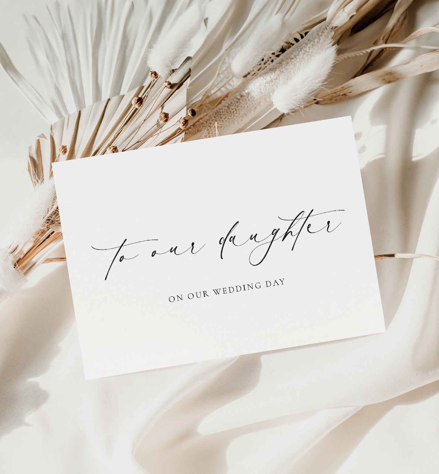 To Our Daughter On Our Wedding Day Card, Modern Minimalist Wedding Day Card, Parents To Daughter Wedding Day Card, Ivory, Ellesmere